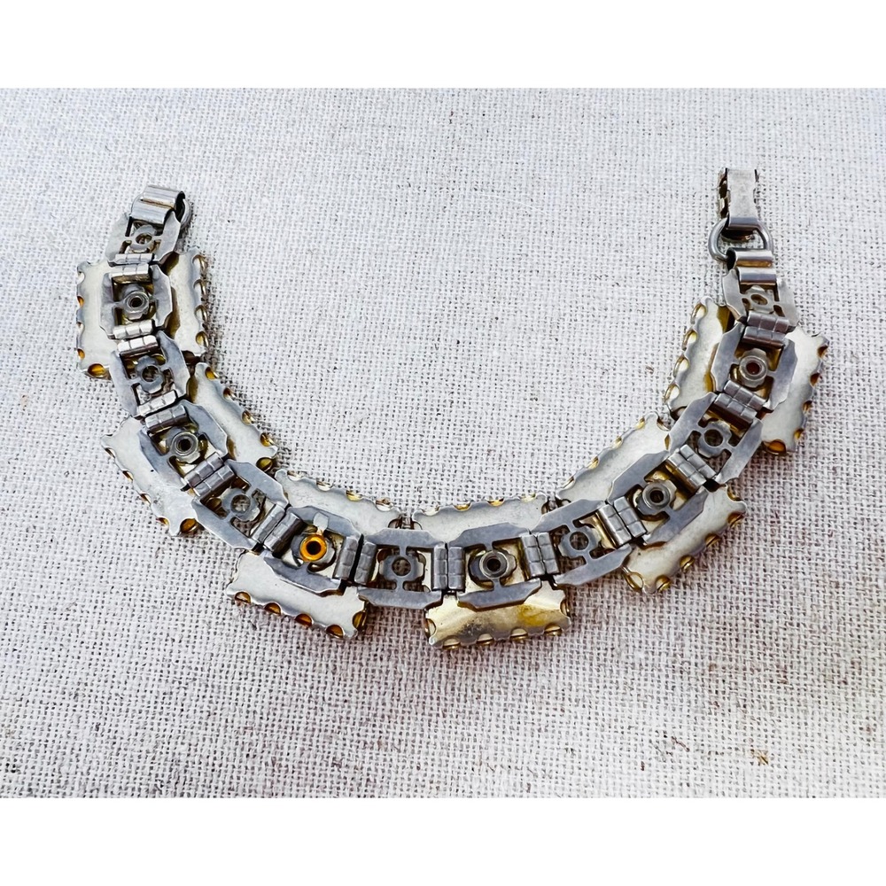 Vintage Equestrian Horse Portrait Porcelain Tile Link Bracelet Gold Tone 7.5in - Picture 10 of 11